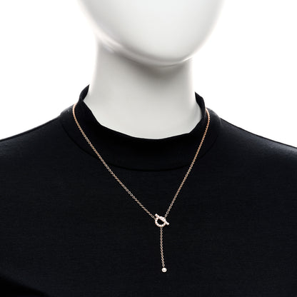 Hermes 18K Rose Gold Diamond Finesse Lariat Necklace 2 of 6