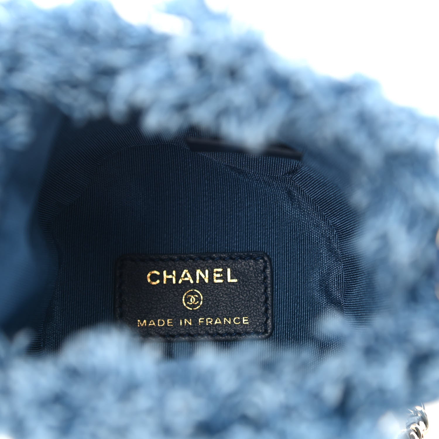 Chanel Denim Quilted Mood Mini Bucket With Chain Blue Multicolor 9 of 21