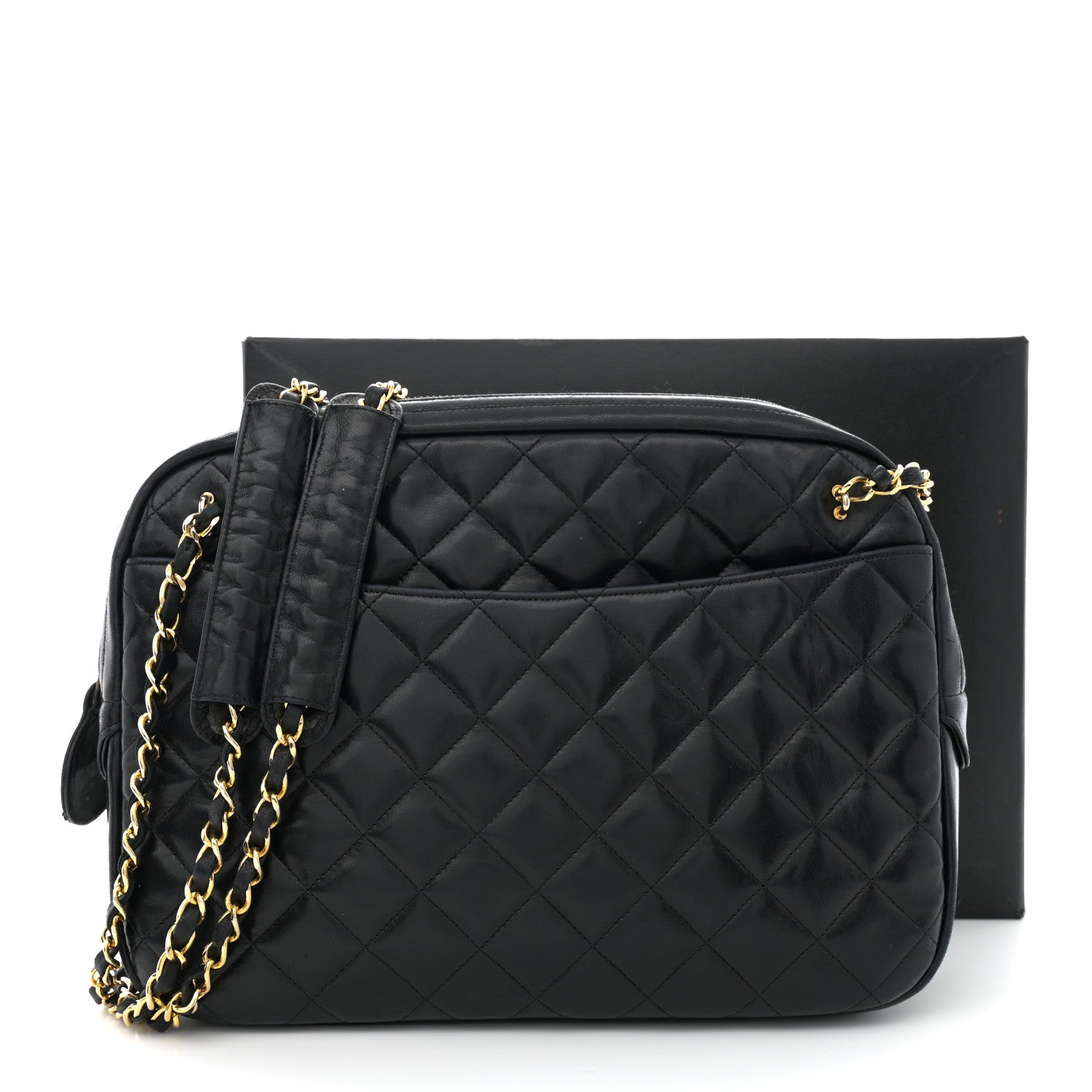 Chanel Lambskin Quilted Camera Case Black 19 of 19