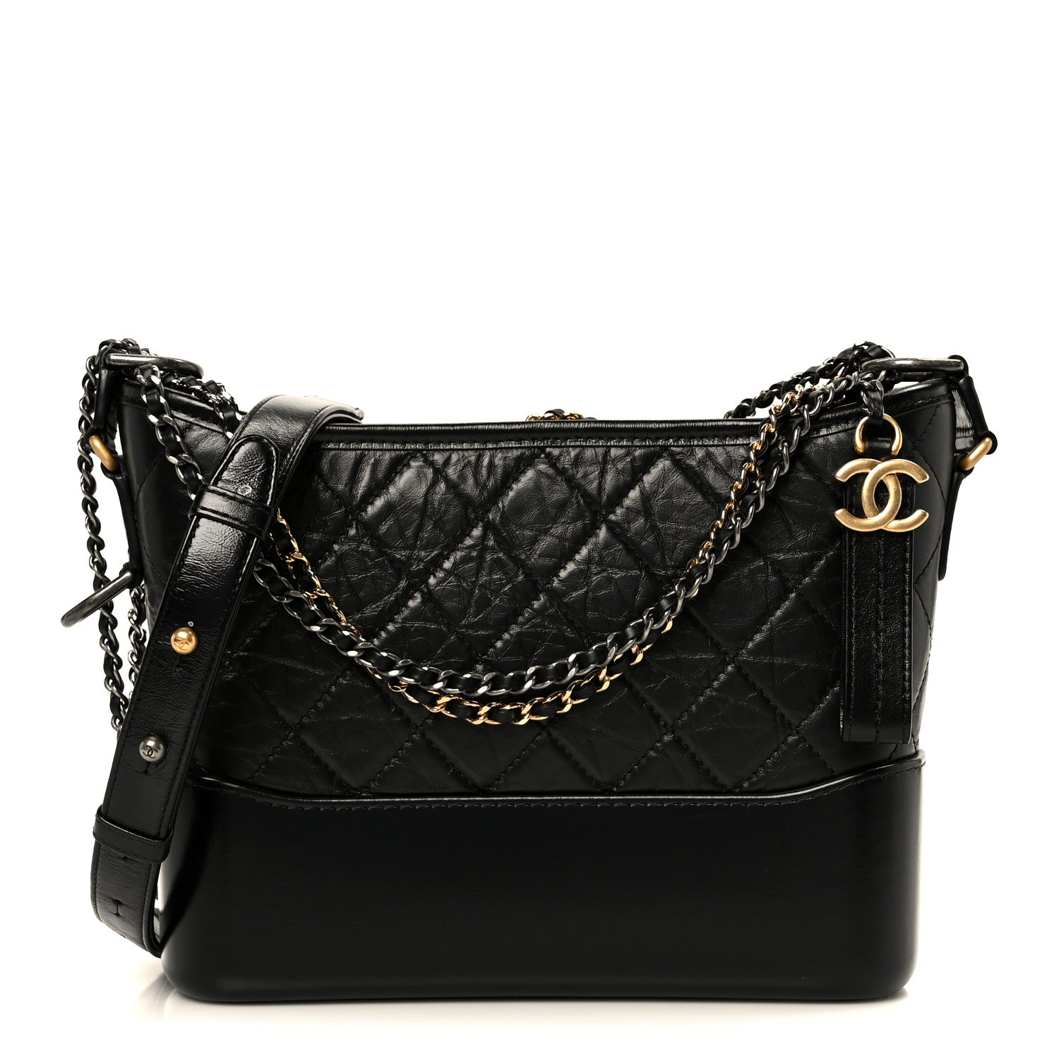 Chanel Aged Calfskin Quilted New Medium Gabrielle Hobo Black 1 of 10