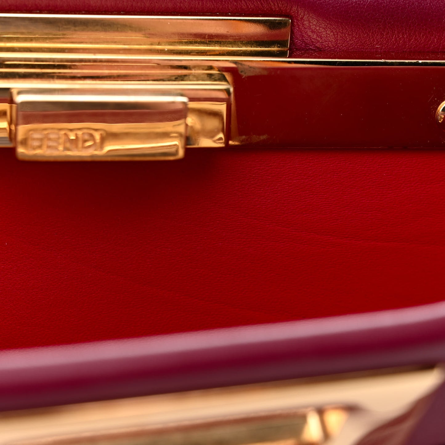 Vitello Seta Shiny Nappa Vitello Mirror Crystal Monster Eyes Medium Peekaboo Iconic Satchel Amarena Fiamma