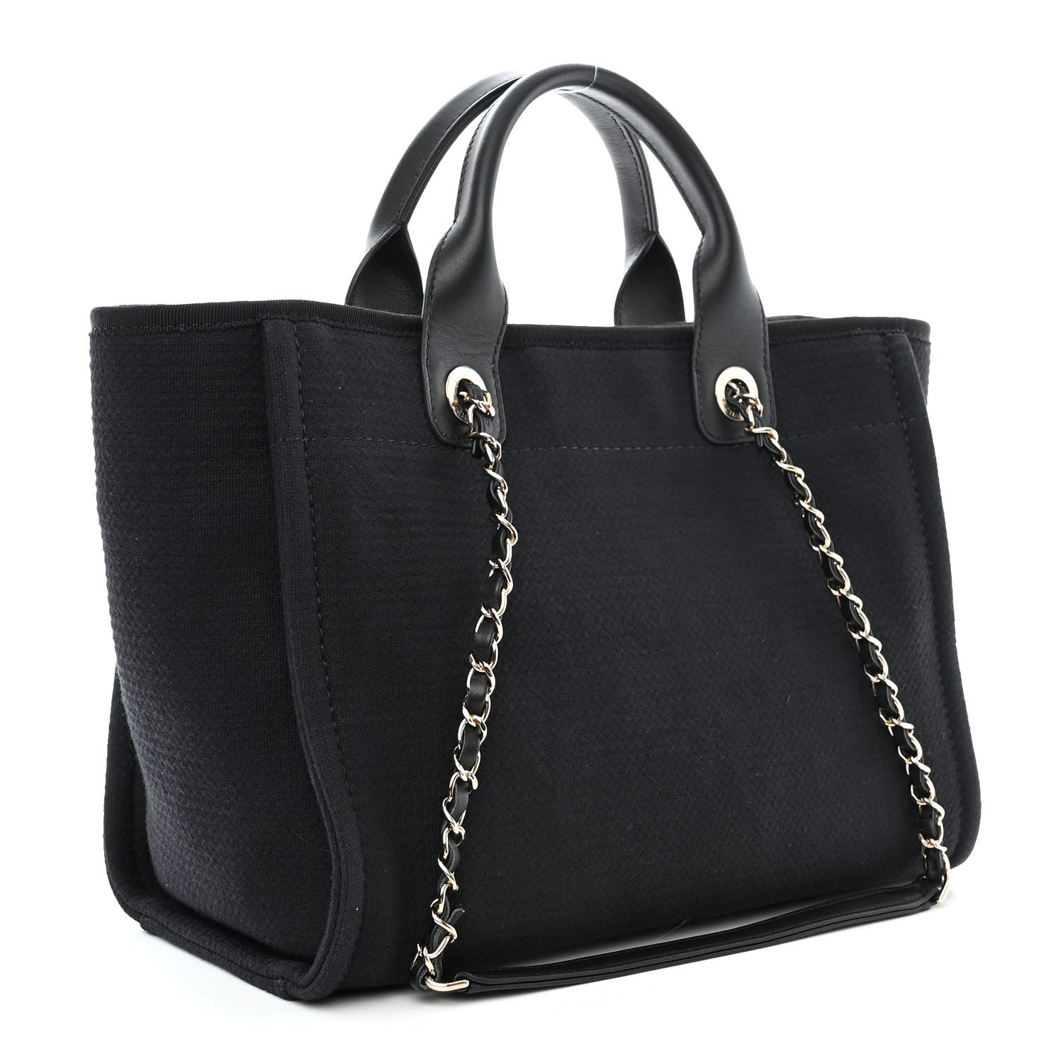 Chanel Mixed Fibers Small Deauville Tote Black 4 of 13