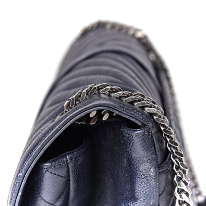 Saint Laurent Calfskin Mixed Matelasse Triquilt Large Monogram Envelope Satchel Deep Marine 25 of 25