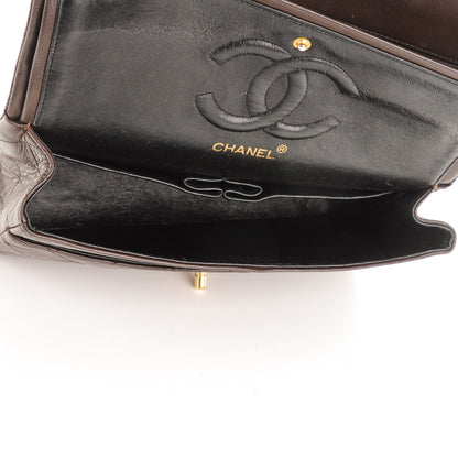 Chanel Lambskin Quilted Medium Double Flap Dark Brown 16 of 22