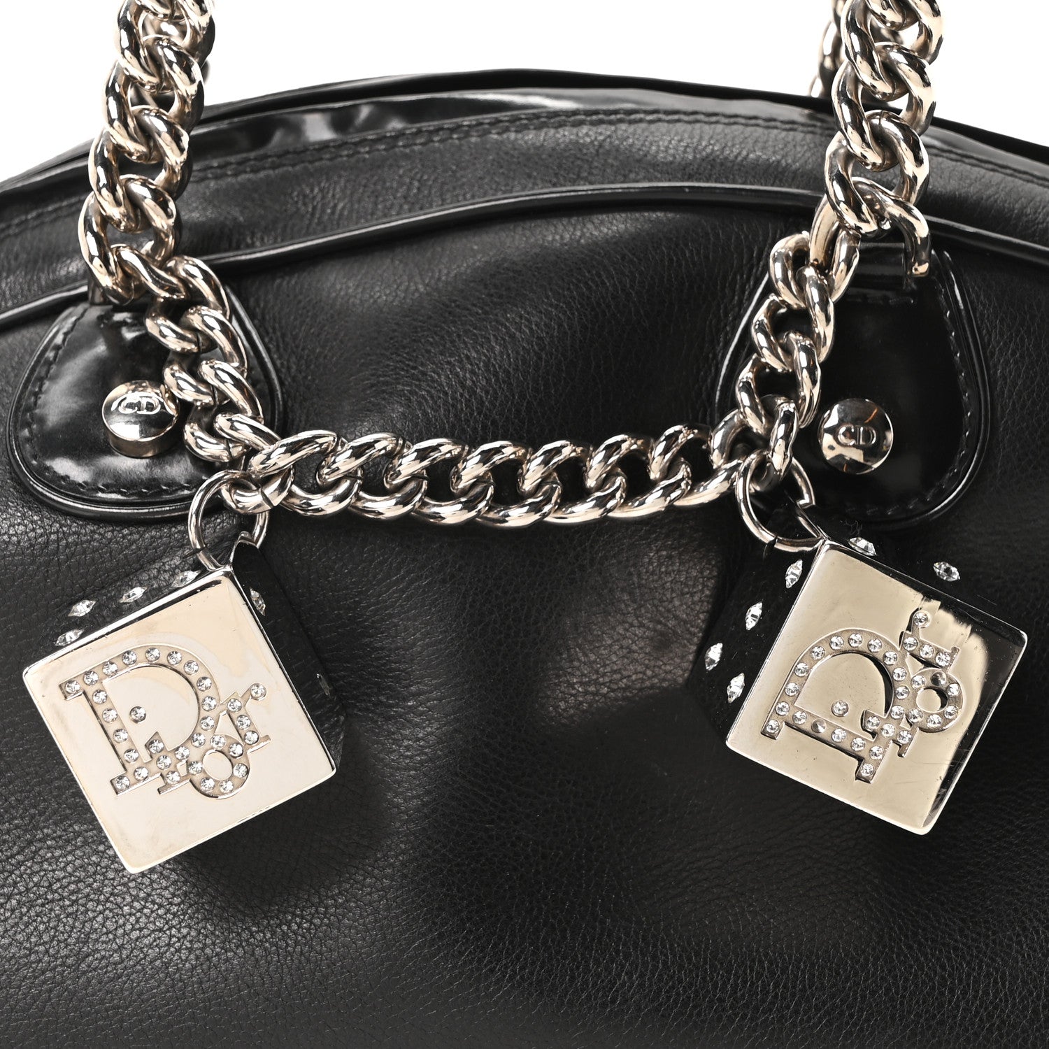 Christian Dior Calfskin Gambler Dice Bowler Black 8 of 10