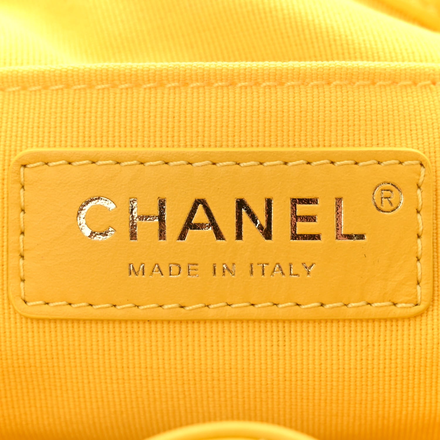 Chanel Lambskin Quilted Drawstring Backpack Yellow 6 of 10