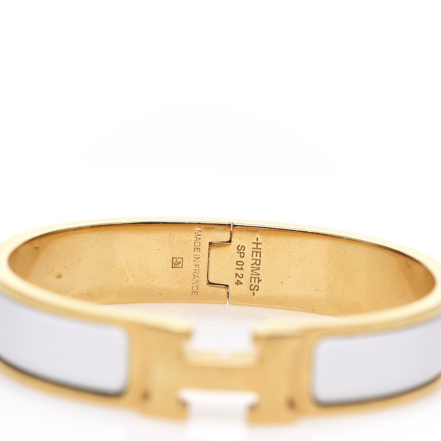 Hermes Enamel Narrow Clic Clac H Bracelet PM White 2 of 3