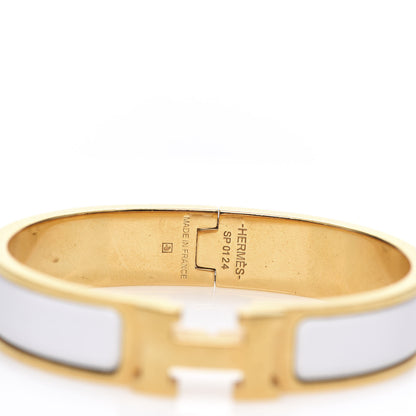 Hermes Enamel Narrow Clic Clac H Bracelet PM White 2 of 3