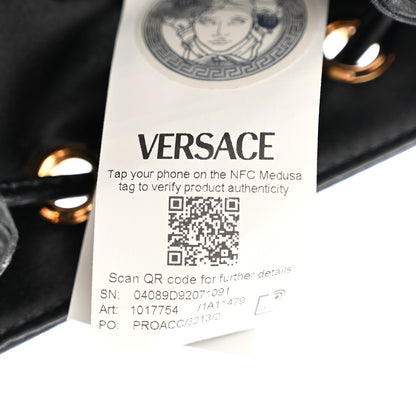 Versace Satin Medusa Mini Bucket Bag Black 7 of 10