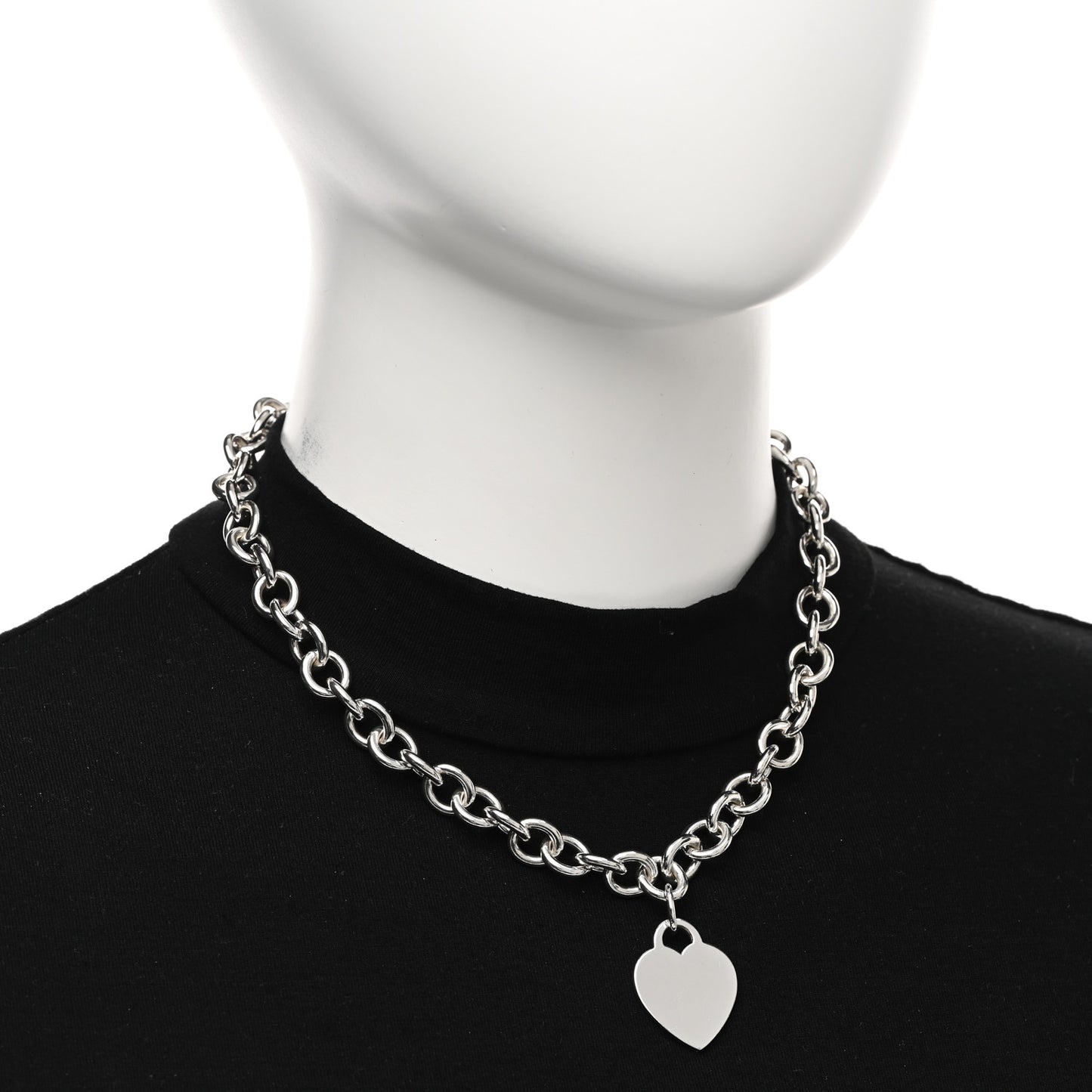 Sterling Silver Heart Tag Pendant Necklace