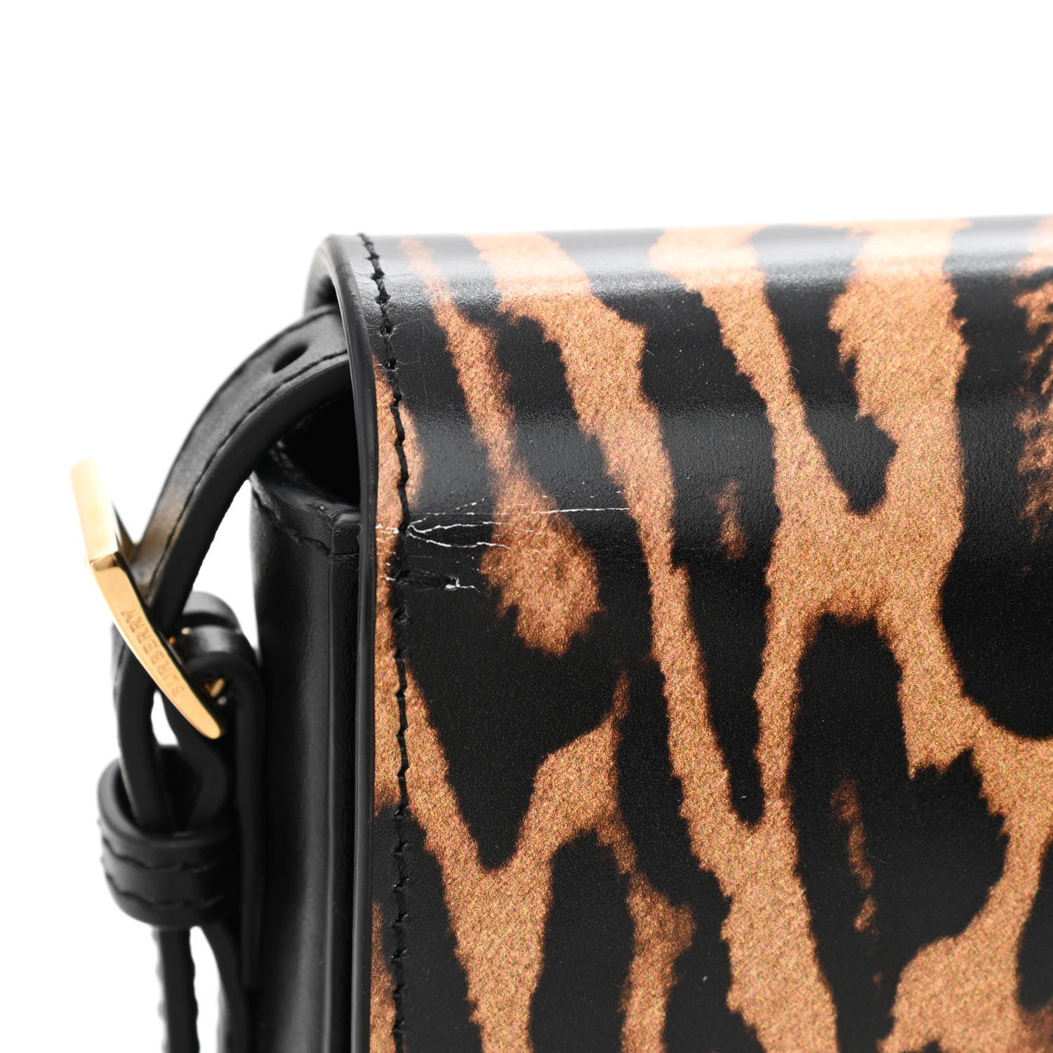Burberry Calfskin Leopard Large Grace Bag Dark Mustard 10 of 11