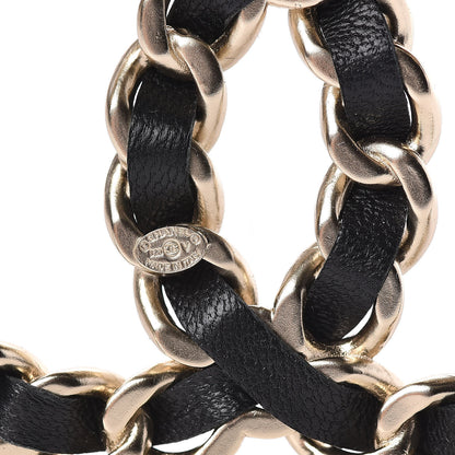 Chanel Lambskin Chain CC Brooch Black Gold 4 of 5