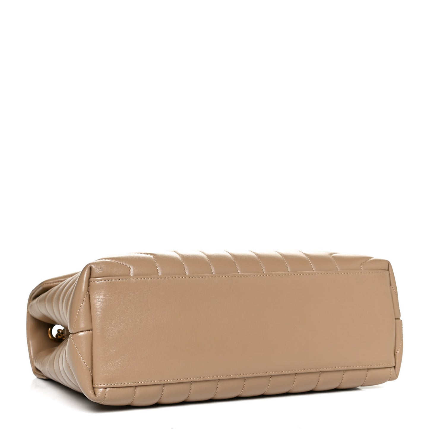 Calfskin Y Quilted Monogram Medium Loulou Chain Satchel Dark Beige