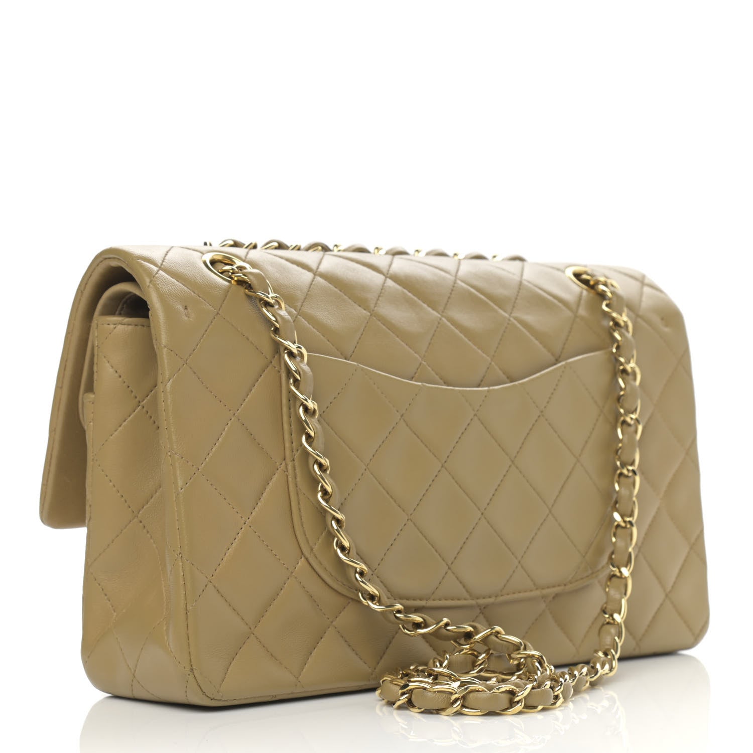 Chanel Lambskin Quilted Medium Double Flap Beige 3 of 14