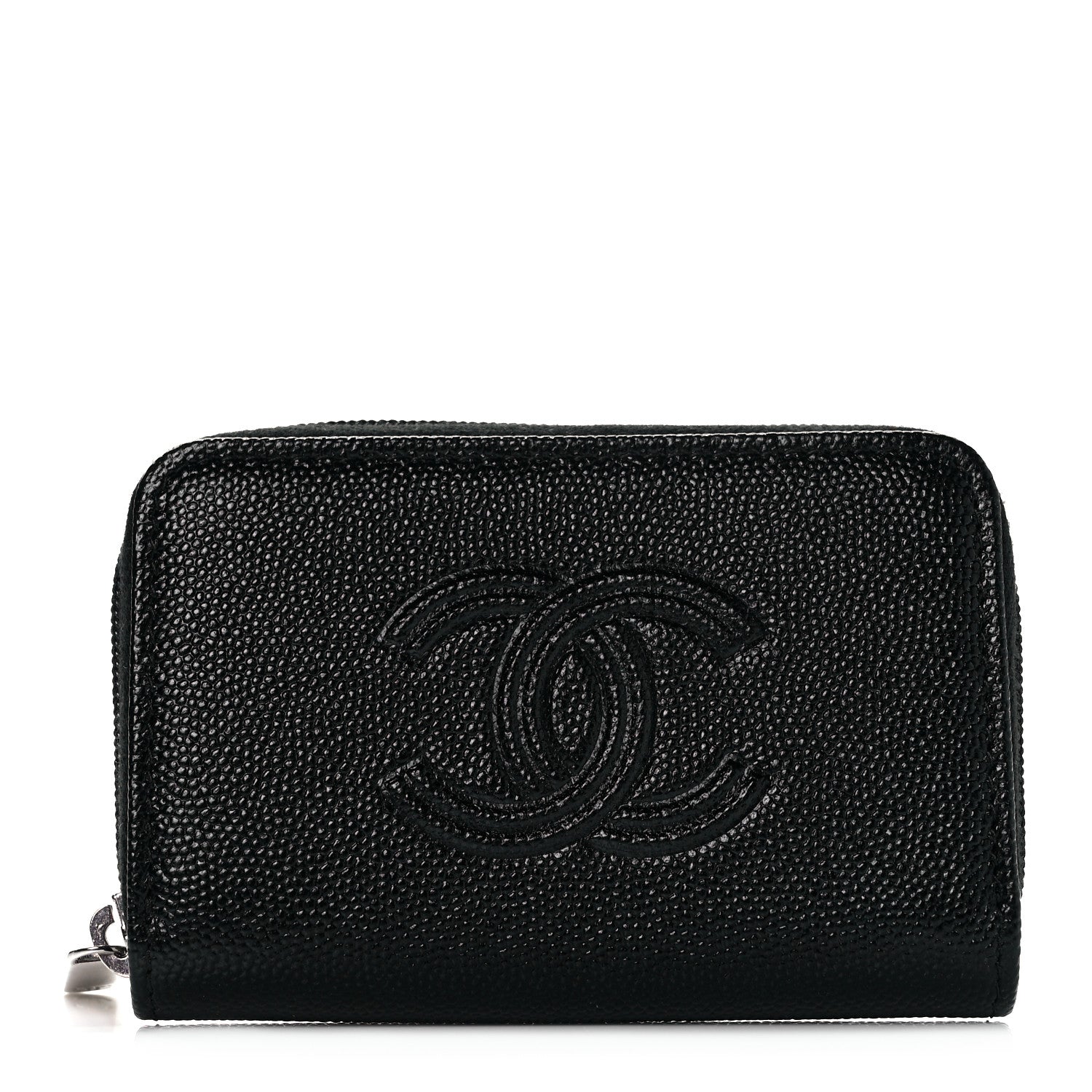 Chanel Caviar Timeless CC Zip Around Coin Purse Black 1 of 10