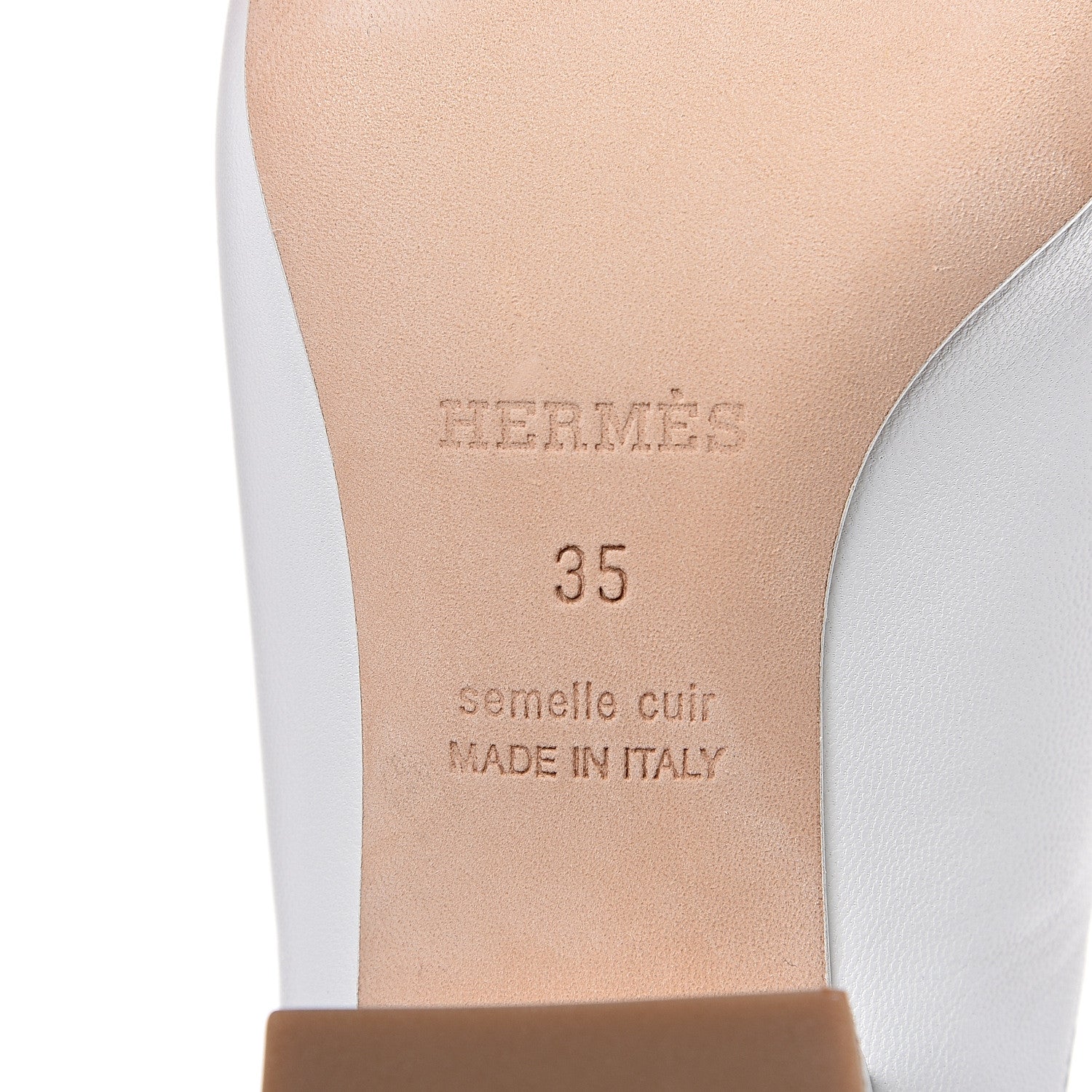 Hermes Goatskin Tuileries Mules 35 White 6 of 8