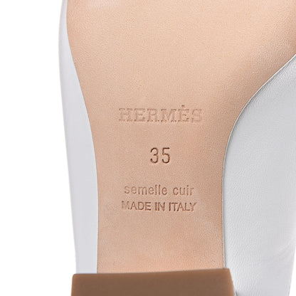 Hermes Goatskin Tuileries Mules 35 White 6 of 8