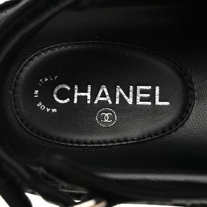 Chanel Mixed Fibers Velcro Dad Sandals 36.5 Black 7 of 9