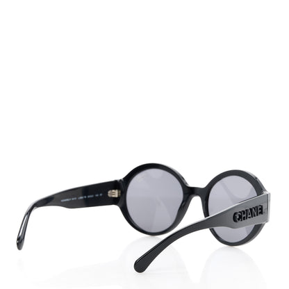Chanel Acetate Polarized Round Sunglasses 5410 Black 4 of 7