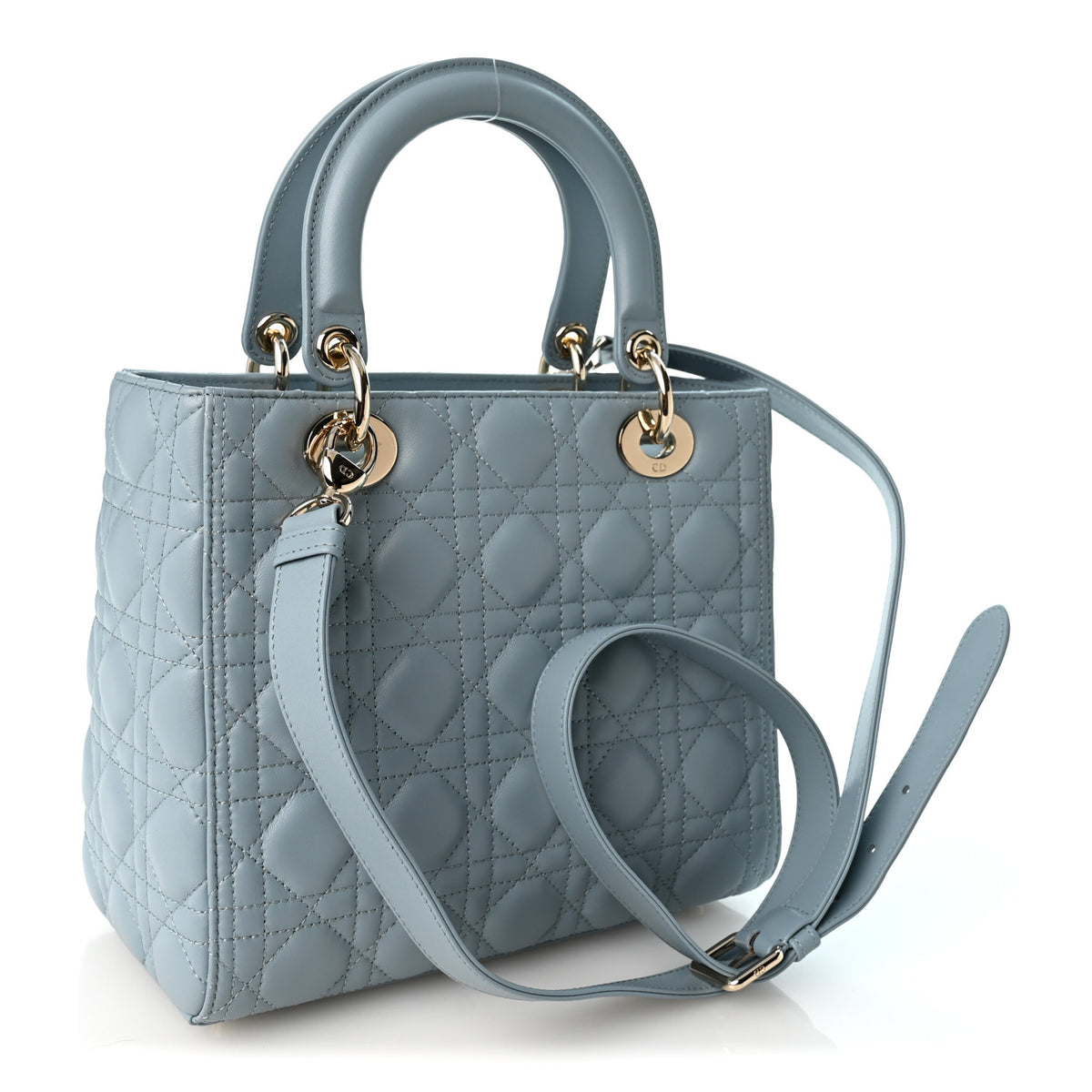 Christian Dior Lambskin Cannage Medium Lady Dior Light Blue 3 of 10