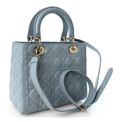 Christian Dior Lambskin Cannage Medium Lady Dior Light Blue 3 of 10