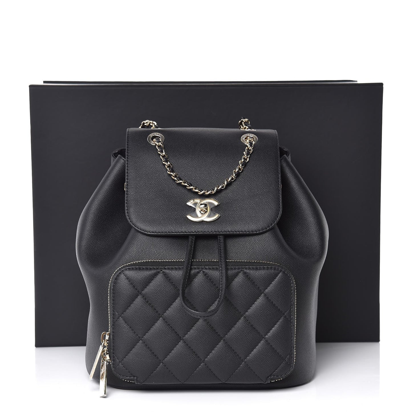 Caviar Quilted Business Affinity Backpack Black