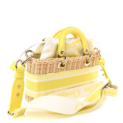 Christian Dior Wicker Oblique Dioriviera Medium Lady D-Joy Bag Natural Fluorescent Yellow 3 of 11