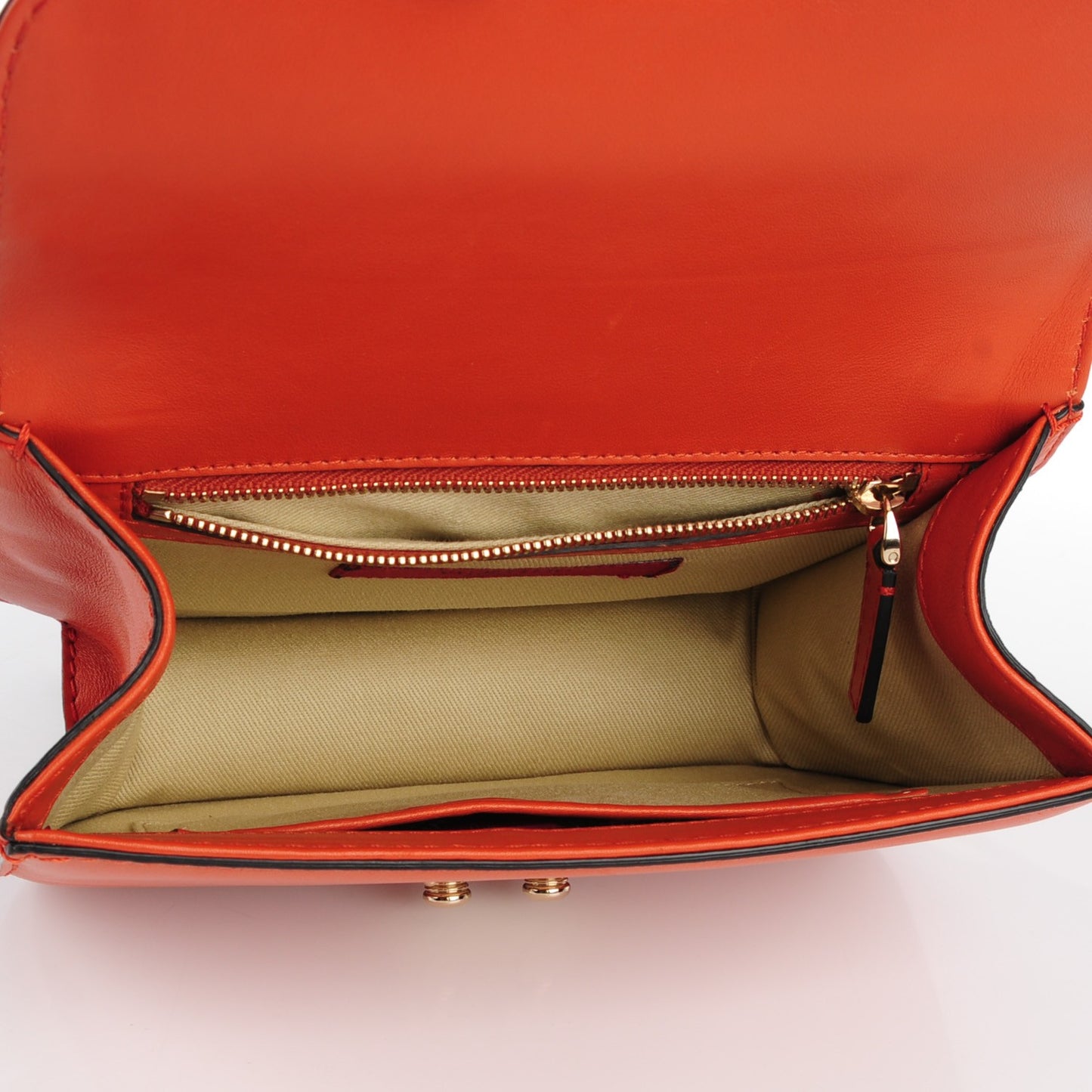 Vitello Small Glam Lock Rockstud Flap English Red