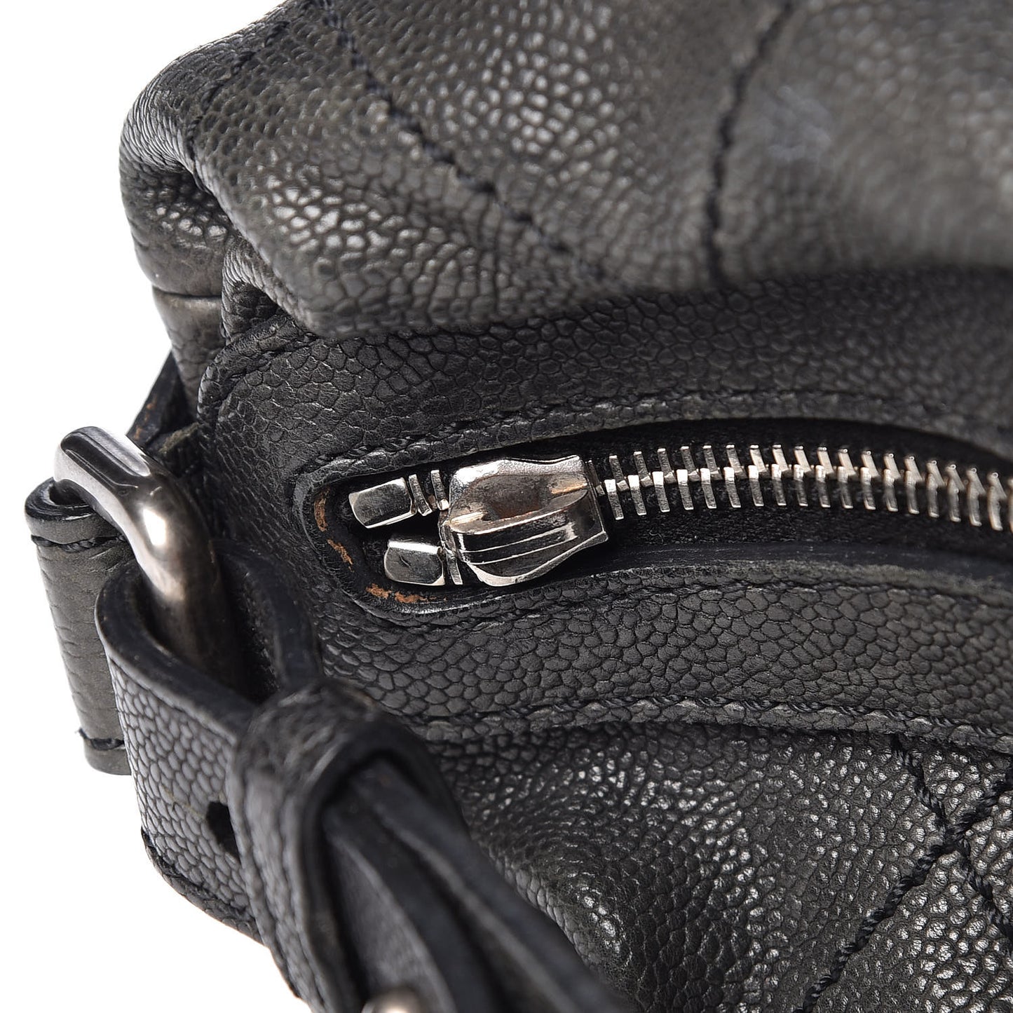 Caviar Stitched Large Outdoor Hobo Black