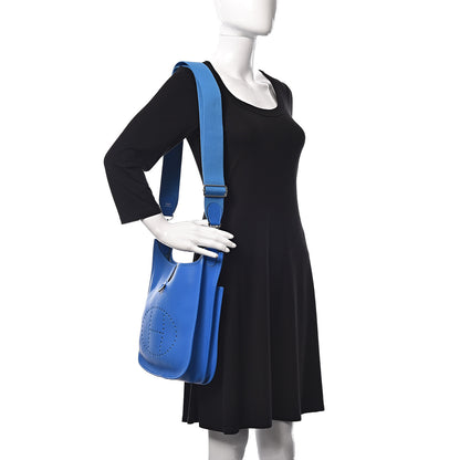 Hermes Taurillon Clemence Evelyne III PM Bleu Hydra 2 of 11