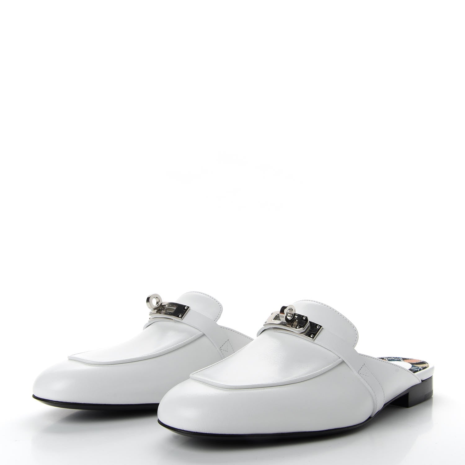Hermes Calfskin Oz Mules 37 White 3 of 10
