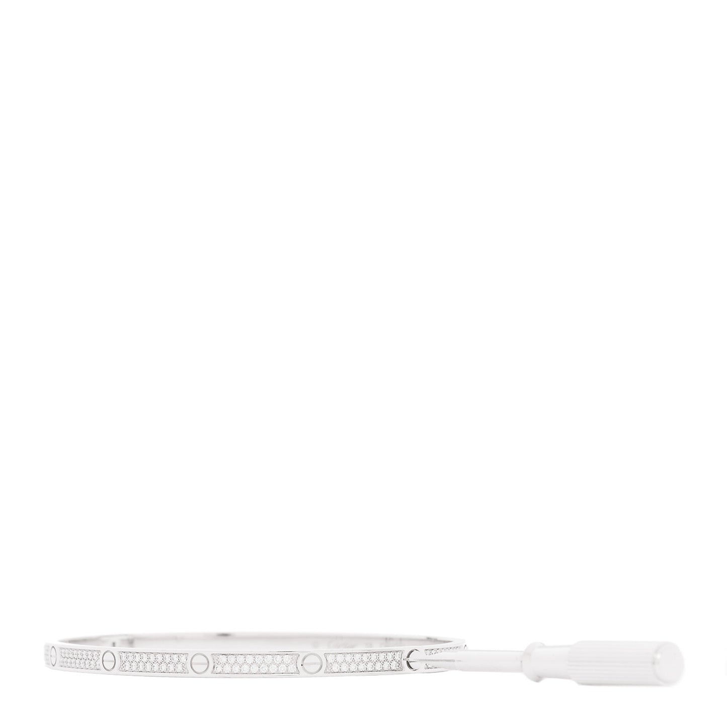 18K White Gold Diamond Small LOVE Paved Bracelet 18