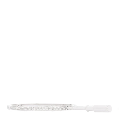 Cartier 18K White Gold Diamond Small LOVE Paved Bracelet 18 4 of 10