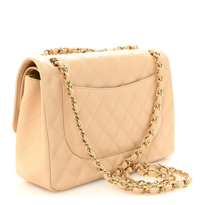 Chanel Caviar Quilted Jumbo Double Flap Beige Clair 3 of 10