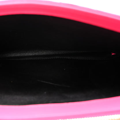 Saint Laurent Satin Mixed Matelasse Triquilt Monogram Chain Wallet Guava 5 of 10