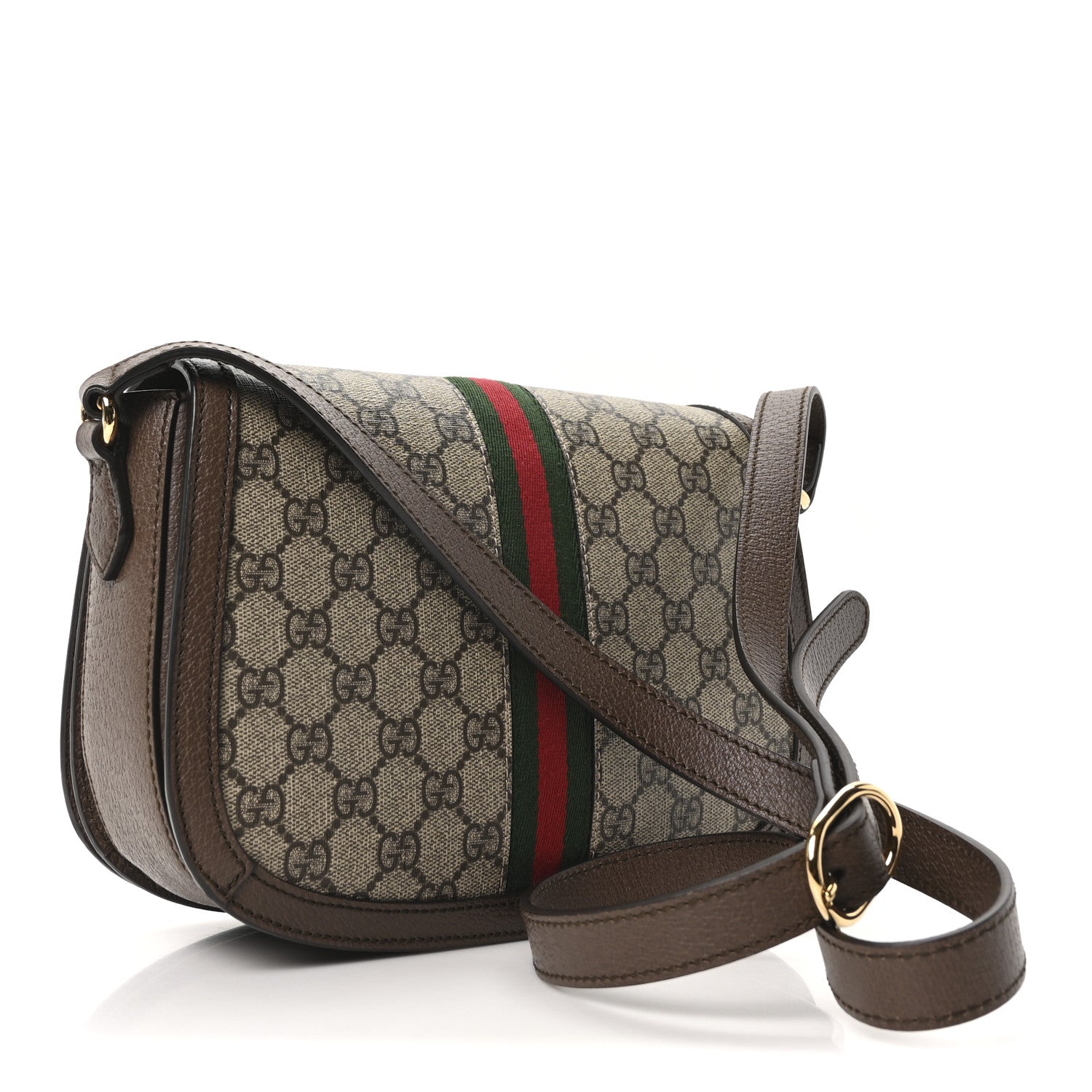 Gucci GG Supreme Monogram Web Small Ophidia Flap Messenger Bag Brown 3 of 10