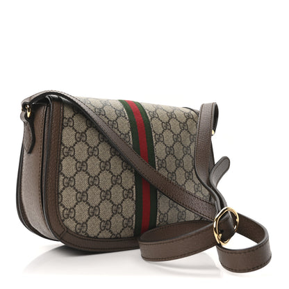 Gucci GG Supreme Monogram Web Small Ophidia Flap Messenger Bag Brown 3 of 10