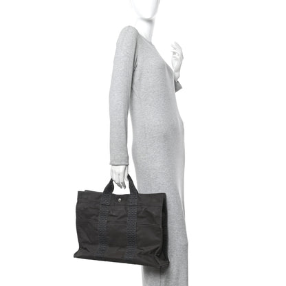 Hermes Canvas Herline MM Tote Grey 2 of 10