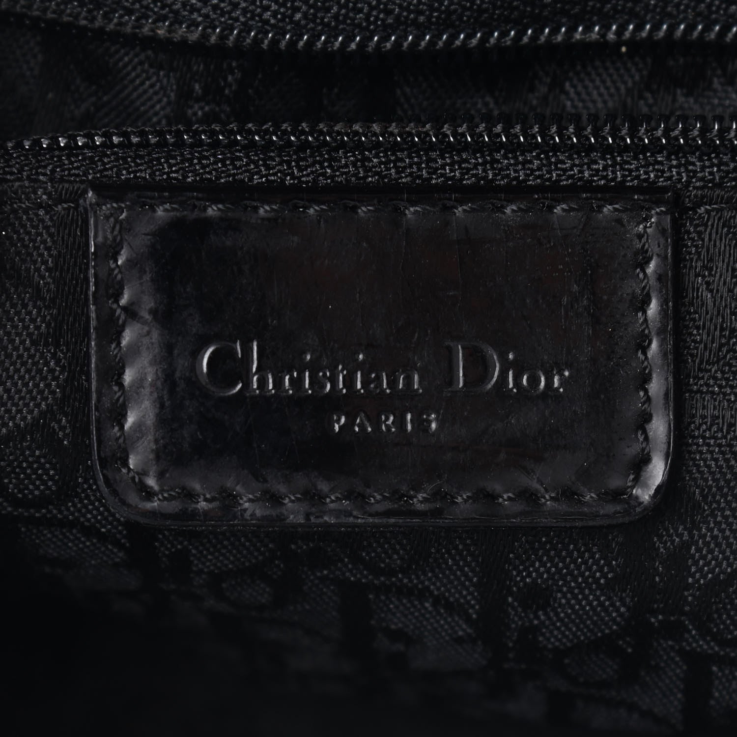 Christian Dior Canvas Floral Saddle Bag Black 6 of 10