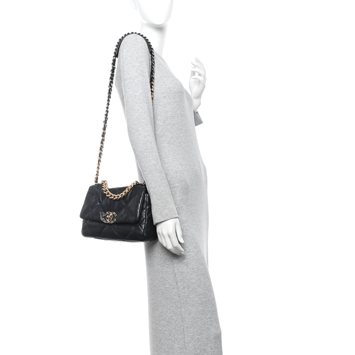 Chanel Goatskin Quilted Medium Chanel 19 Flap Black 2 of 10