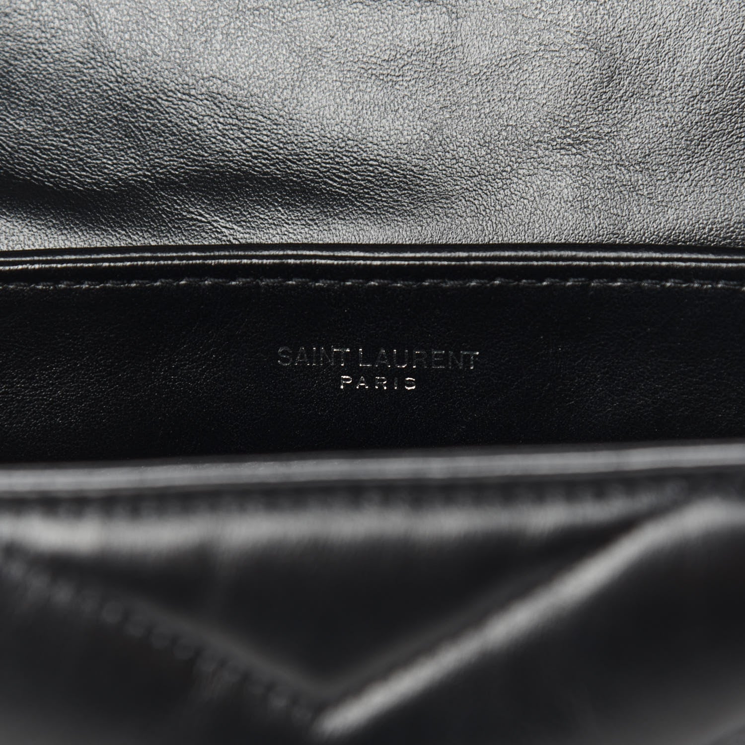 Saint Laurent Calfskin Y Quilted Monogram Toy Loulou Crossbody Bag Black 8 of 14