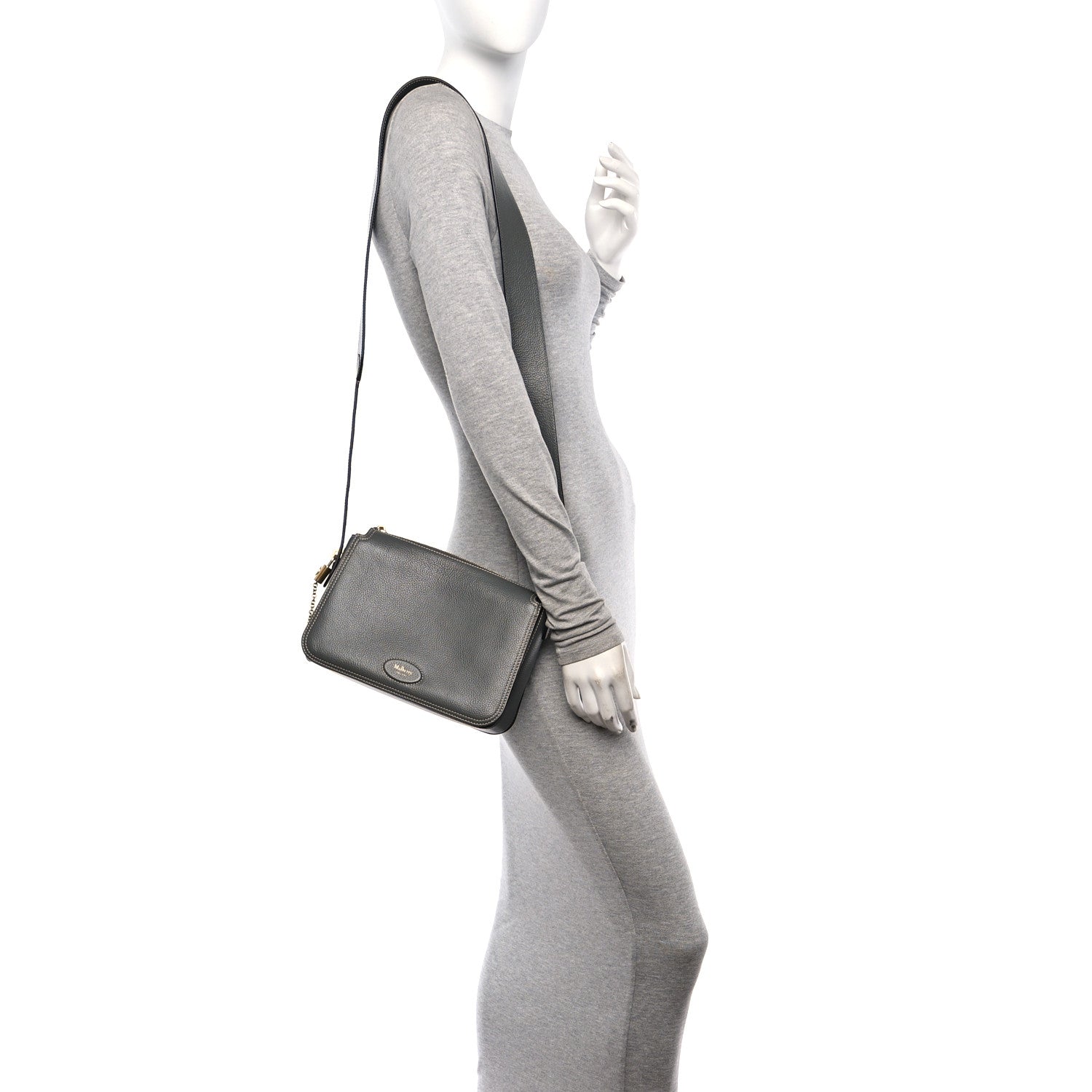 Mulberry Small Classic Grain Billie Crossbody Bag Charcoal 2 of 10