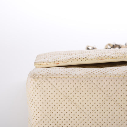 Chanel Lambskin Perforated Jumbo Single Flap White 10 of 15