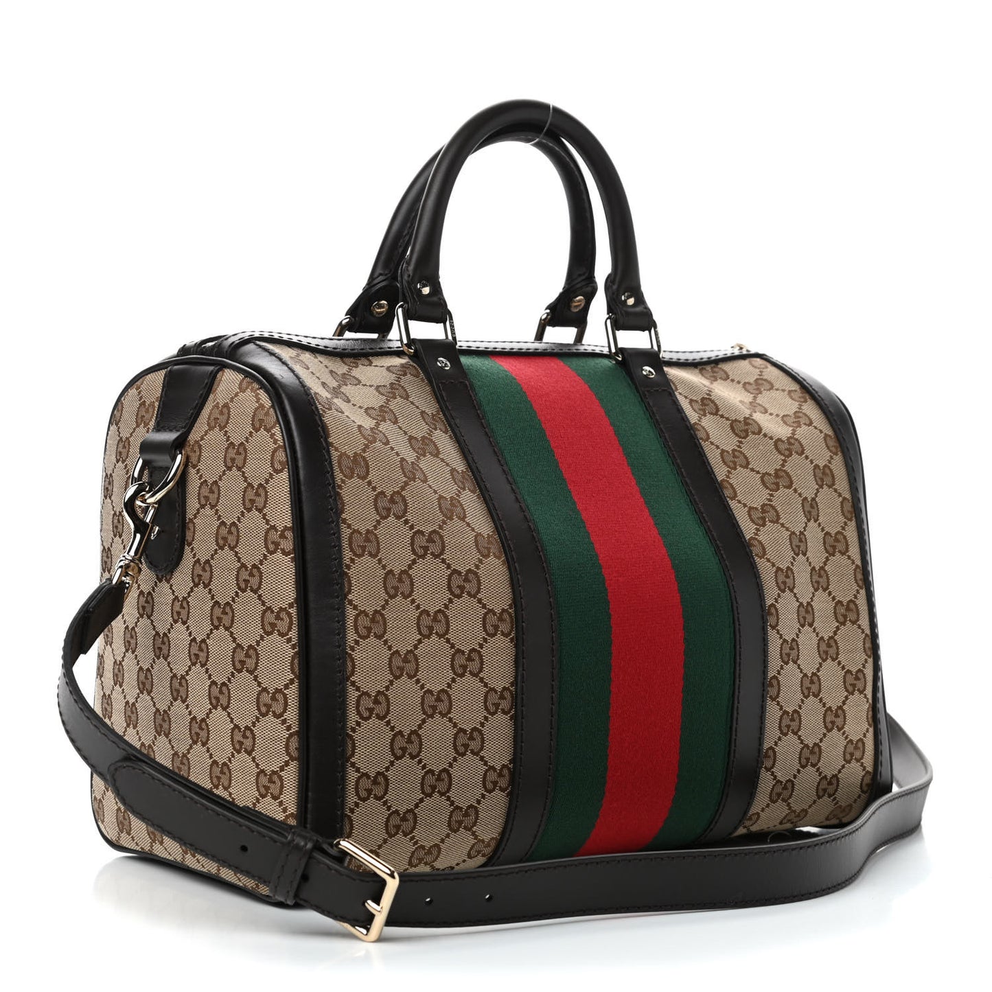 Monogram Vintage Web Medium Boston Dark Brown