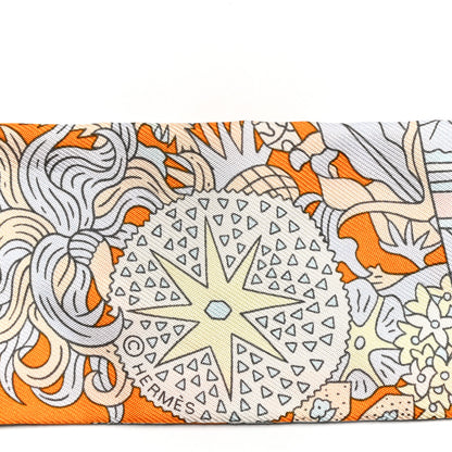 Hermes Silk De l'Ombrelle Aux Duels Twilly Ciel Rose Pale Orange 3 of 4