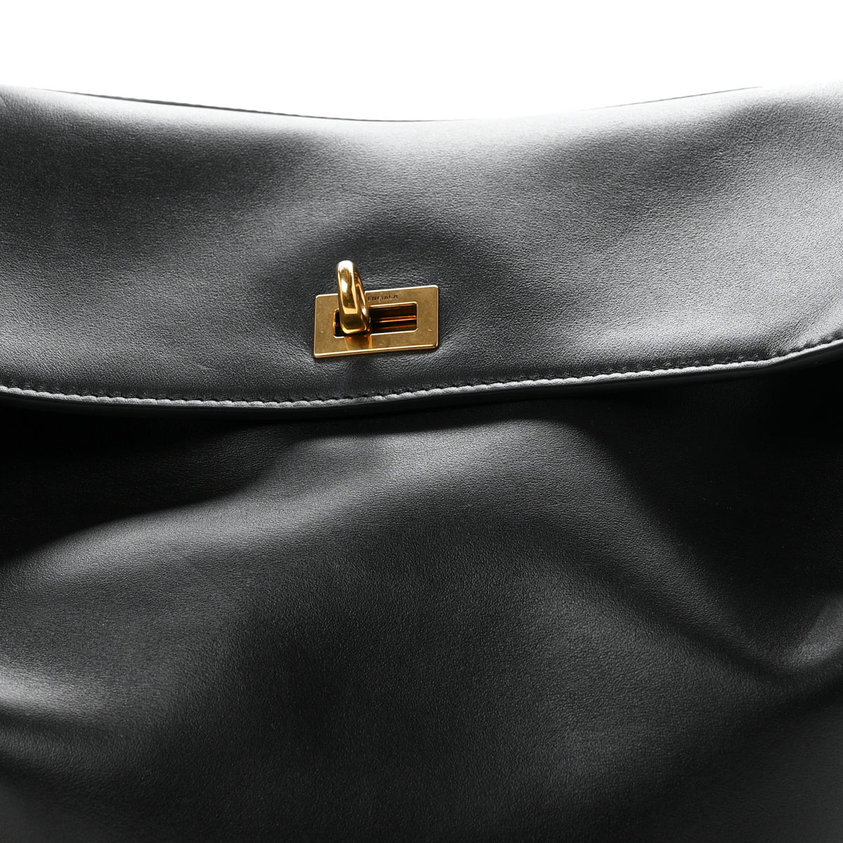 Smooth Calfskin Large Rodeo Top Handle Handbag Black