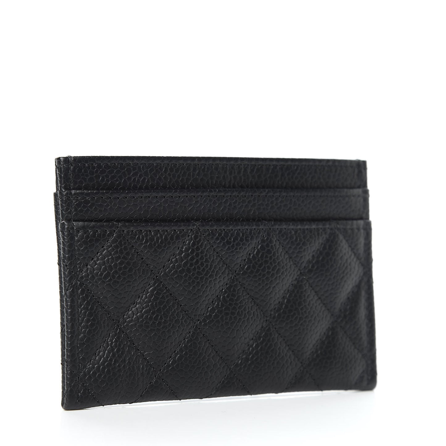 Caviar Quilted Boy Card Holder Black