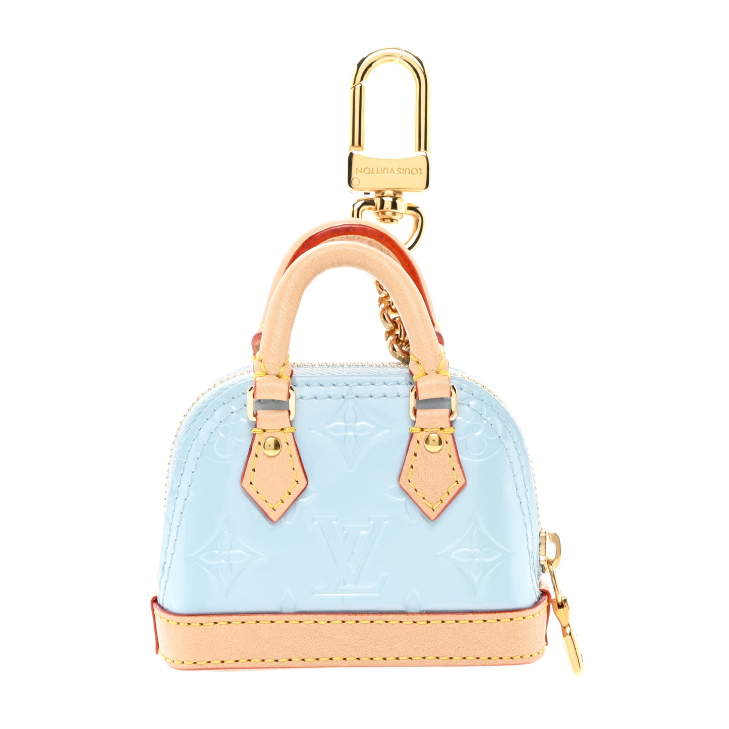 Vernis Monogram Micro Alma Bag Charm Key Holder Blue