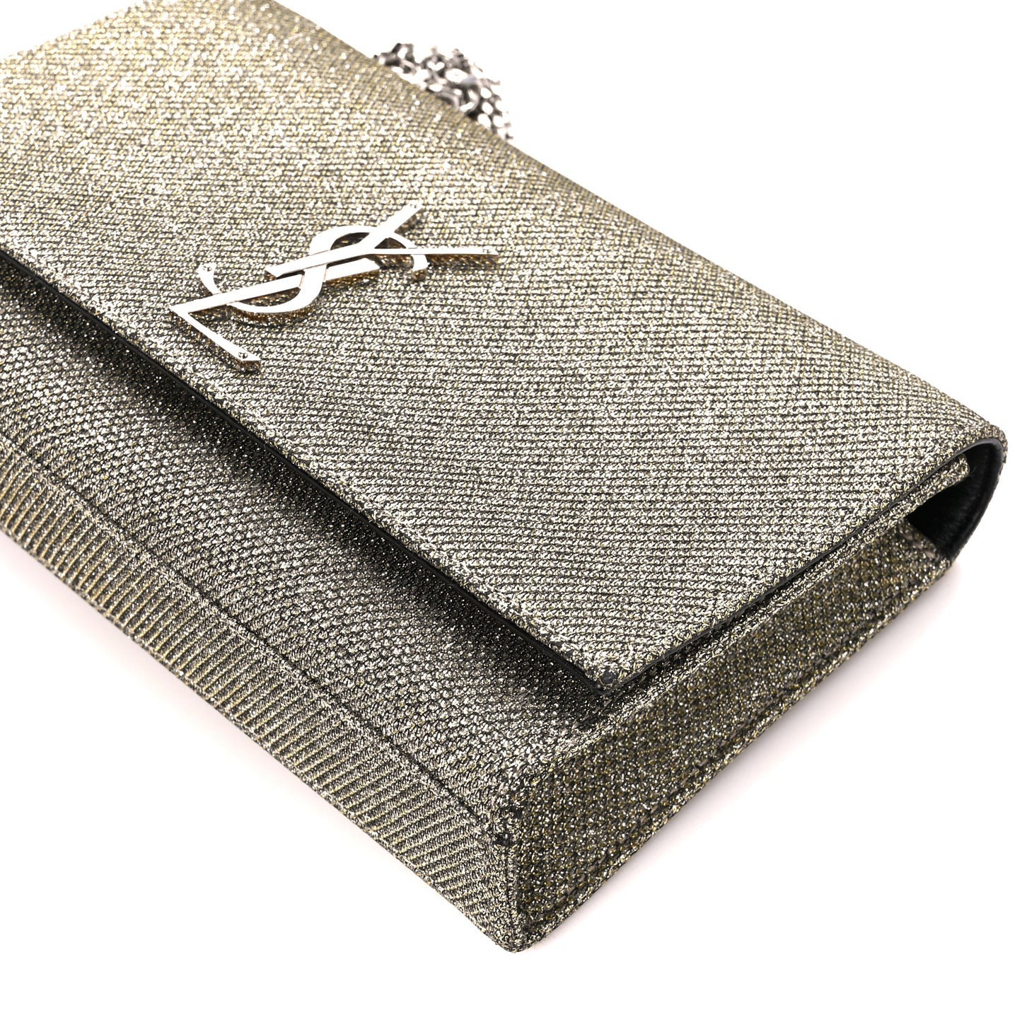 Metallic Canvas Woven Medium Classic Monogram Kate Satchel Silver