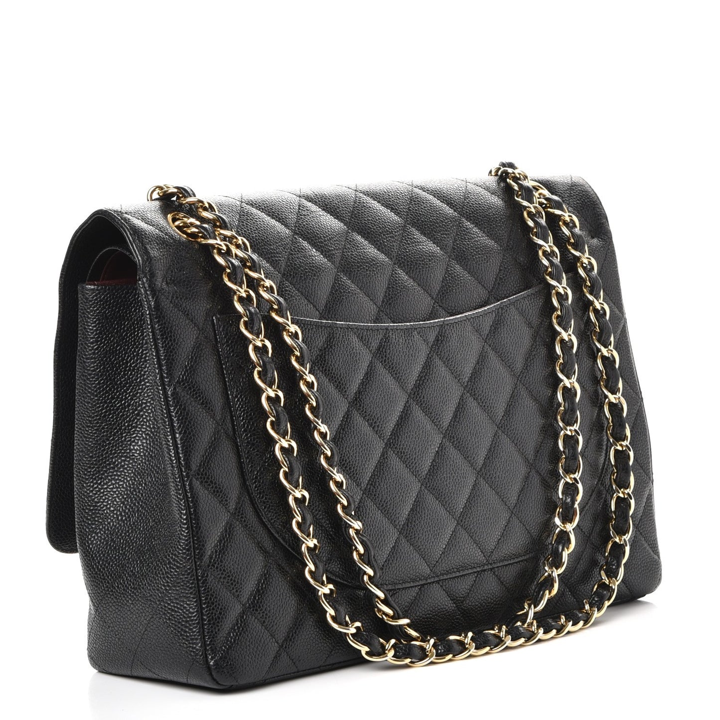 Caviar Quilted Maxi Double Flap Black